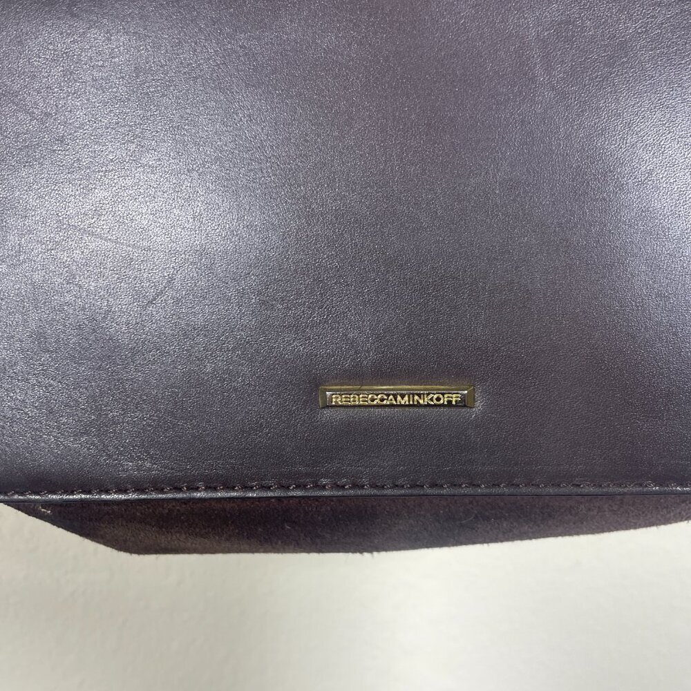 Rebecca Minkoff Women's Suede Leather Crossbody Square Bag Purse Travel! - Picture 6 of 9